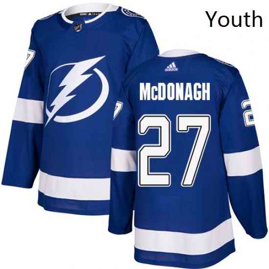 Youth Adidas Tampa Bay Lightning 27 Ryan McDonagh Authentic Royal Blue Home NHL Jersey